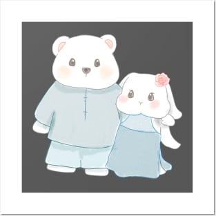 Bear and Bunny tied a knot | Bunniesmee Posters and Art